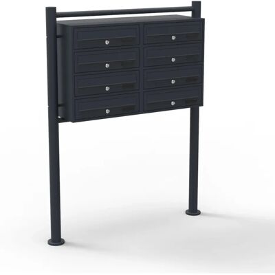 Wiltec Buzón Galvanizado - 8 Compartimentos - Negro Wiltec Buzón Galvanizado - 8 Compartimentos - Negro