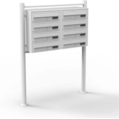 Sistema de buzones Wiltec - 8 compartimentos - Blanco - Resistente a la intemperie Sistema de buzones Wiltec - 8 compartimentos - Blanco - Resistente a la intemperie