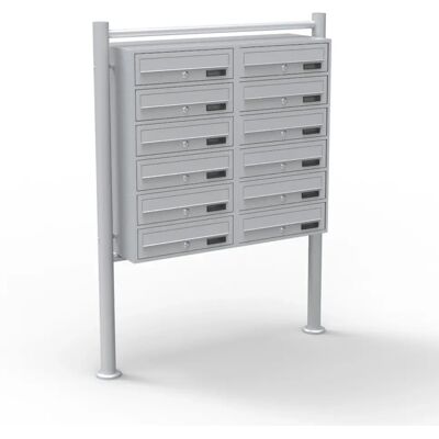 Buzón de 12 compartimentos resistente a la intemperie - Acero galvanizado duradero Buzón de 12 compartimentos resistente a la intemperie - Acero galvanizado duradero