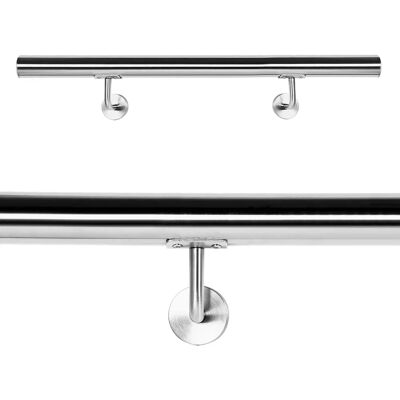 Wiltec Modello 100 cm Corrimano in Acciaio Inox V2A - Supporto a Parete Wiltec Modello 100 cm Corrimano in Acciaio Inox V2A - Supporto a Parete