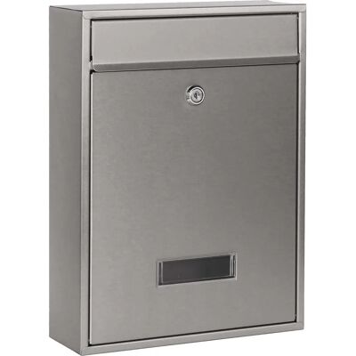Wiltec V10 Briefkasten - Grauer Stahl mit Namensschild Wiltec V10 Briefkasten - Grauer Stahl mit Namensschild