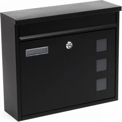 Wiltec V12 Stahl verzinkt Wandbriefkasten - Schloss, Namensschild & Sichtfenster Wiltec V12 Stahl verzinkt Wandbriefkasten - Schloss, Namensschild & Sichtfenster