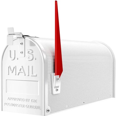 XPOTOOL - Amerikanischer Stil Briefkasten mit Flagge - Weiß XPOTOOL - Amerikanischer Stil Briefkasten mit Flagge - Weiß