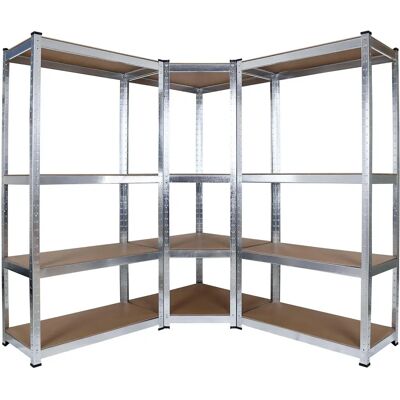 XPOTOOL Scaffale angolare resistente - Design ortogonale, MDF e metallo zincato XPOTOOL Scaffale angolare resistente - Design ortogonale, MDF e metallo zincato