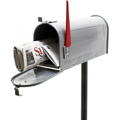 XPOTOOL Buzón Gris Plateado - Estilo Vintage Americano - Soporte Incluido - Protección para Cartas y Periódicos XPOTOOL Buzón Gris Plateado - Estilo Vintage Americano - Soporte Incluido - Protección para Cartas y Periódicos