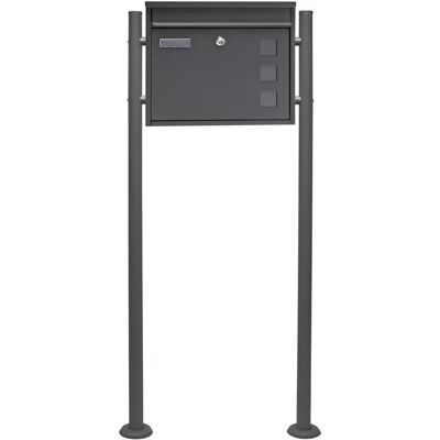 Wiltec V12 Stahlbriefkasten mit Bodenstützen - 360x115x320mm Wiltec V12 Stahlbriefkasten mit Bodenstützen - 360x115x320mm