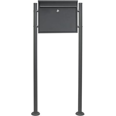 Ensemble de boîte aux lettres Wiltec V13 anthracite avec support - Publicité Ensemble de boîte aux lettres Wiltec V13 anthracite avec support - Publicité