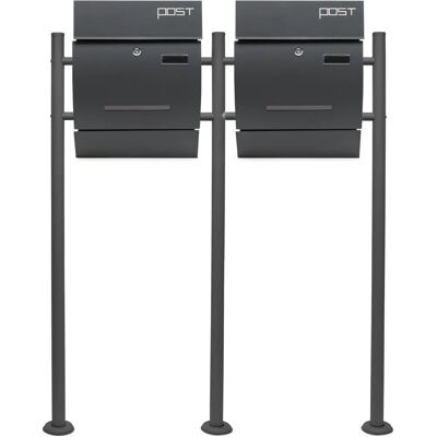 Wiltec Modelo V4 Conjunto de buzones en gris antracita - Resistente a la intemperie Wiltec Modelo V4 Conjunto de buzones en gris antracita - Resistente a la intemperie