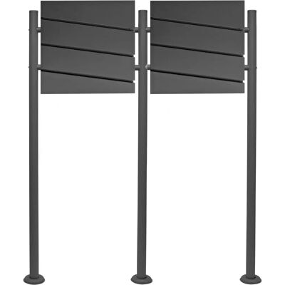 Buzón doble de acero galvanizado Wiltec V16 con cerradura y ranura grande Buzón doble de acero galvanizado Wiltec V16 con cerradura y ranura grande