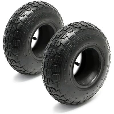 Wiltec Set de pneus pour tracteur de jardin - 11x4.00-4, 2 pneus et chambres à air - Publicité Wiltec Set de pneus pour tracteur de jardin - 11x4.00-4, 2 pneus et chambres à air - Publicité