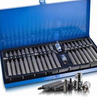 Zestaw 41 końcówek do wkrętaka - Torx, spline, hex Zestaw 41 końcówek do wkrętaka - Torx, spline, hex