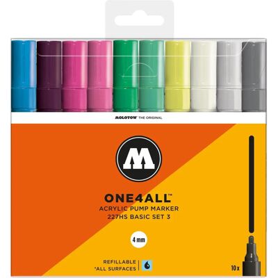 Molotow One4All 227HS Permanent Marker 4mm Assorted, Indoor/Outdoor - Permanent Marker Molotow One4All 227HS Permanent Marker 4mm Assorted, Indoor/Outdoor - Permanent Marker