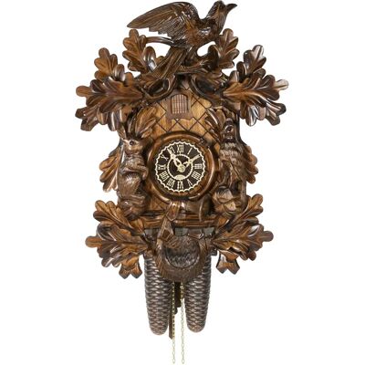Trenkle K8365-4 nu - Garde-temps sculpté à coucou - Mécanisme à chaîne de 8 jours - Cuckoo Classic - Publicité Trenkle K8365-4 nu - Garde-temps sculpté à coucou - Mécanisme à chaîne de 8 jours - Cuckoo Classic - Publicité