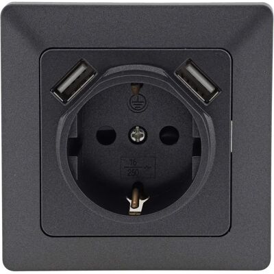Chilitec - MILOS Schutzkontakt-Steckdose 23050 - 2x USB - Outlet Chilitec - MILOS Schutzkontakt-Steckdose 23050 - 2x USB - Outlet