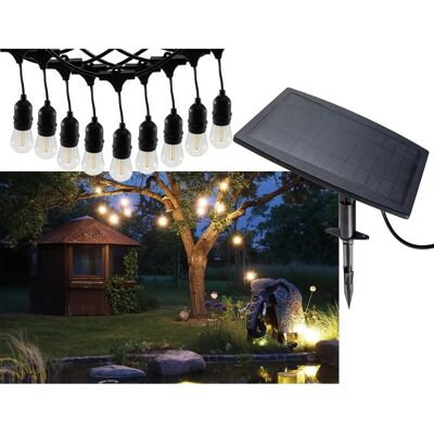 CHILITEC LED Solar Lichterkette 6,5m mit 10 E27 Filament Birnen - LED Lichterkette CHILITEC LED Solar Lichterkette 6,5m mit 10 E27 Filament Birnen - LED Lichterkette
