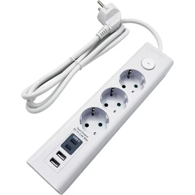 Chilitec Steckdosenleiste - 3-fach, USB-A+C, 1,5 m, Weiß Chilitec Steckdosenleiste - 3-fach, USB-A+C, 1,5 m, Weiß
