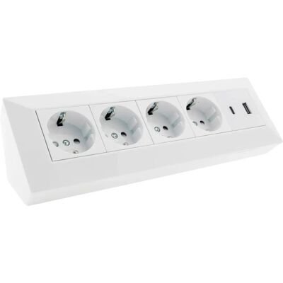 Chilitec Multiprise - 4 prises USB-A+C Blanc - Publicité Chilitec Multiprise - 4 prises USB-A+C Blanc - Publicité