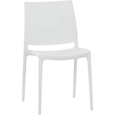 Chaise Maya de Pricenet - Blanc - Empilable - Résistant aux UV - Extérieur - Publicité Chaise Maya de Pricenet - Blanc - Empilable - Résistant aux UV - Extérieur - Publicité