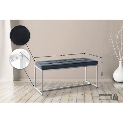 Pricenet Barci Schwarze Polsterbank - Bank Pricenet Barci Schwarze Polsterbank - Bank