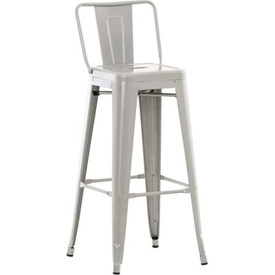 Taburete de Bar Mason Plateado de Metal CLP - Estilo Industrial Taburete de Bar Mason Plateado de Metal CLP - Estilo Industrial