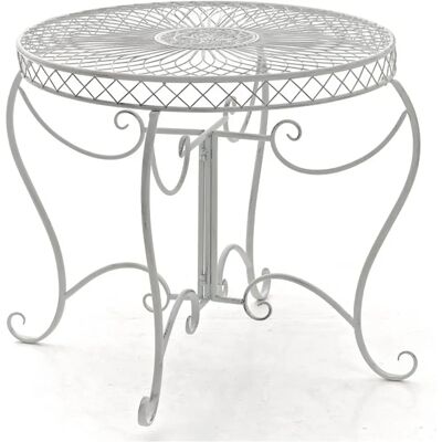 Pricenet Sheela Mesa Blanca Antigua - Jardín, Hierro, Redonda, 69cm Pricenet Sheela Mesa Blanca Antigua - Jardín, Hierro, Redonda, 69cm
