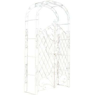 CLP Arc de Jardin avec Porte Melissa - Métal & Métal - Crème Antique - Arc de Jardin - Publicité CLP Arc de Jardin avec Porte Melissa - Métal & Métal - Crème Antique - Arc de Jardin - Publicité