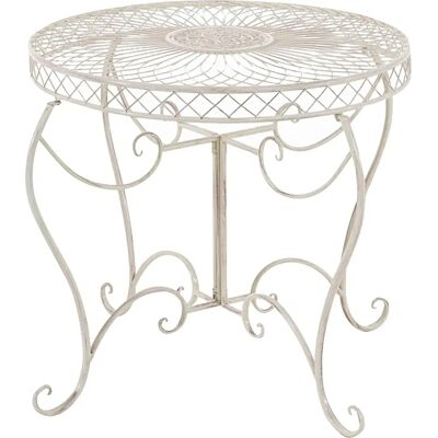 Pricenet Sheela Table Antique Crème - Ronde avec Décorations - Publicité Pricenet Sheela Table Antique Crème - Ronde avec Décorations - Publicité