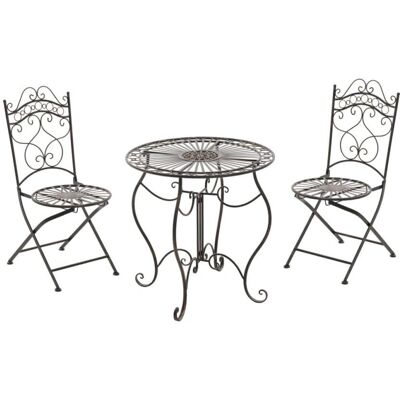 Set da giardino CLP con tavolo e 2 sedie - Bronzo Set da giardino CLP con tavolo e 2 sedie - Bronzo