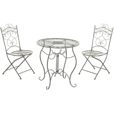 CLP Set da Giardino - Verde Antico - Con Tavolo e 2 Sedie CLP Set da Giardino - Verde Antico - Con Tavolo e 2 Sedie