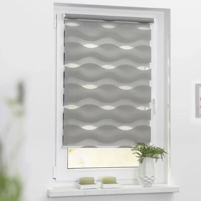 Lichtblick Duo-Rollo - Welle - Grau - Rollos Lichtblick Duo-Rollo - Welle - Grau - Rollos