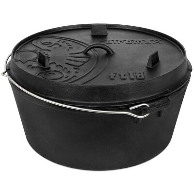 Petromax Feuertopf ft18-t - Gusseisen - Flacher Boden - Langsames Garen - 16,1L Petromax Feuertopf ft18-t - Gusseisen - Flacher Boden - Langsames Garen - 16,1L