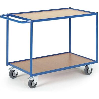Rollcart Tischwagen mit 2 Etagen - Robuster Stahl & Holz Rollcart Tischwagen mit 2 Etagen - Robuster Stahl & Holz