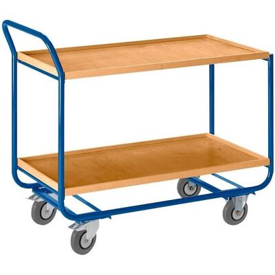 Rollcart Tischwagen mit 2 Etagen - 60cm - Blau Rollcart Tischwagen mit 2 Etagen - 60cm - Blau