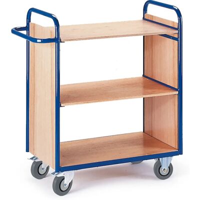 Rollcart Etagenwagen mit 3 MDF-Regalen - Blau Rollcart Etagenwagen mit 3 MDF-Regalen - Blau