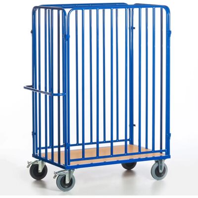 Rollcart Paketwagen - Stahl, Holz-Ladefläche, Blau - Paketwagen Rollcart Paketwagen - Stahl, Holz-Ladefläche, Blau - Paketwagen