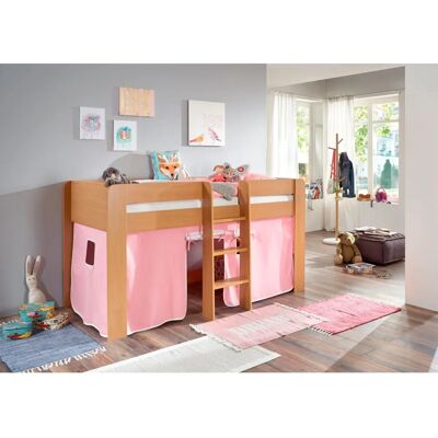 RELITA Andi Kinder Hochbett - Sicherheitsgeländer, Vorhänge, FSC Holzdekor RELITA Andi Kinder Hochbett - Sicherheitsgeländer, Vorhänge, FSC Holzdekor