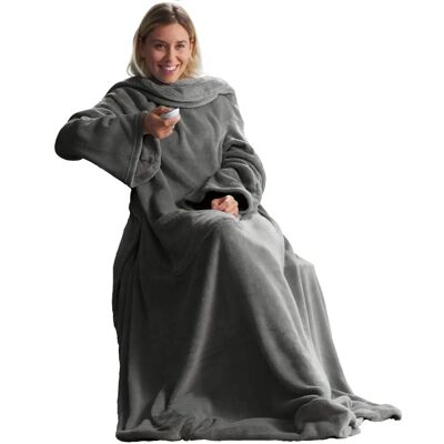 Coperta con maniche CelinaTex TV 150x180 grigia in poliestere Coperta con maniche CelinaTex TV 150x180 grigia in poliestere
