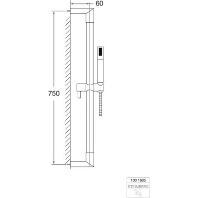Steinberg Modello 1001605 - Set doccia con asta da 750mm, doccia a mano, tubo in metallo Steinberg Modello 1001605 - Set doccia con asta da 750mm, doccia a mano, tubo in metallo