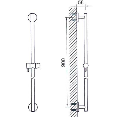 Steinberg Model 1001623 - Bară de duş pentru perete cu glisor Steinberg Model 1001623 - Bară de duş pentru perete cu glisor