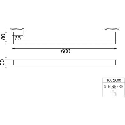 Steinberg 460 - Portasciugamani a parete - 600 mm - Ottone Steinberg 460 - Portasciugamani a parete - 600 mm - Ottone
