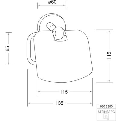 Support de papier toilette Steinberg Modèle 650 - Fixé au mur, avec couvercle, Laiton - Publicité Support de papier toilette Steinberg Modèle 650 - Fixé au mur, avec couvercle, Laiton - Publicité
