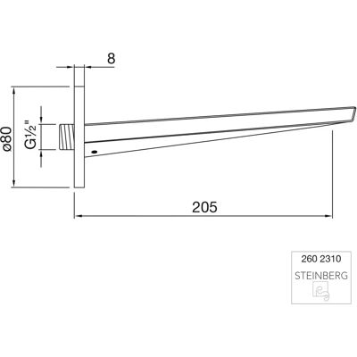 Steinberg Armaturen Uscător - Proiecție 205mm - Alamă - Cromată - Uscător Steinberg Armaturen Uscător - Proiecție 205mm - Alamă - Cromată - Uscător