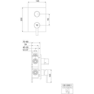 Steinberg Serie 120 Inbouwdouchekraan - 3-Weg Diverter Steinberg Serie 120 Inbouwdouchekraan - 3-Weg Diverter