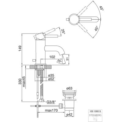 Steinberg Gmbh - Model 1001000S - Negru Mat - Robinet de Perete Steinberg Gmbh - Model 1001000S - Negru Mat - Robinet de Perete