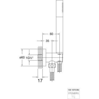 Steinberg 100 Serie Duschset - Nickel gebürstet - Duschset Steinberg 100 Serie Duschset - Nickel gebürstet - Duschset