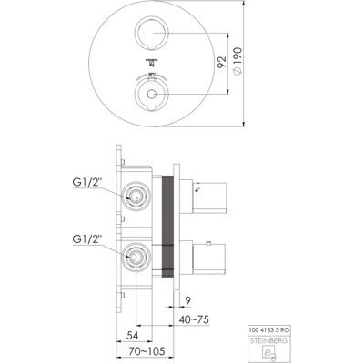 Conjunto de Grifería de Ducha/Bañera Serie 100 Steinberg - Termostático con Dos Salidas Conjunto de Grifería de Ducha/Bañera Serie 100 Steinberg - Termostático con Dos Salidas