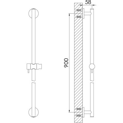 Steinberg Modelo 1001623S - Barra de cortina de ducha de latón macizo negra redonda para pared Steinberg Modelo 1001623S - Barra de cortina de ducha de latón macizo negra redonda para pared