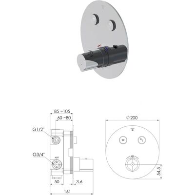 Steinberg Sensual Rain Duschset - Thermostat, 2 Verbraucher, Ø 30 cm Steinberg Sensual Rain Duschset - Thermostat, 2 Verbraucher, Ø 30 cm