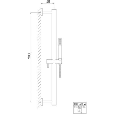 Steinberg Model 100 - Set de Duș Alb Mat cu Bară de 900mm și Furtun Metalic de 1800mm Steinberg Model 100 - Set de Duș Alb Mat cu Bară de 900mm și Furtun Metalic de 1800mm