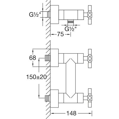 Steinberg Serie 250 Duscharmatur - Aufputz, Zweigriff Steinberg Serie 250 Duscharmatur - Aufputz, Zweigriff